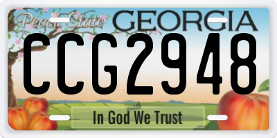 GA license plate CCG2948