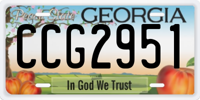 GA license plate CCG2951