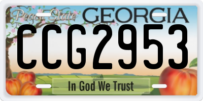 GA license plate CCG2953