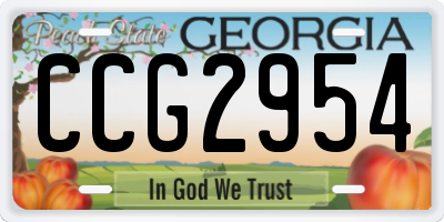 GA license plate CCG2954