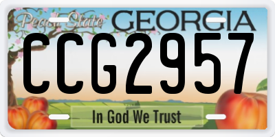 GA license plate CCG2957