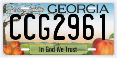 GA license plate CCG2961