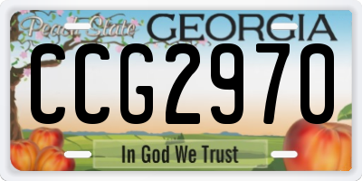GA license plate CCG2970
