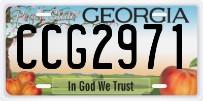 GA license plate CCG2971