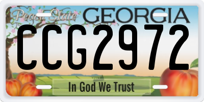 GA license plate CCG2972