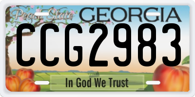 GA license plate CCG2983