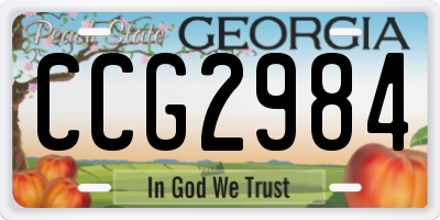 GA license plate CCG2984