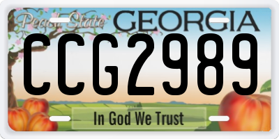 GA license plate CCG2989