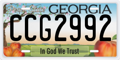 GA license plate CCG2992
