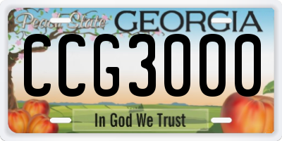 GA license plate CCG3000