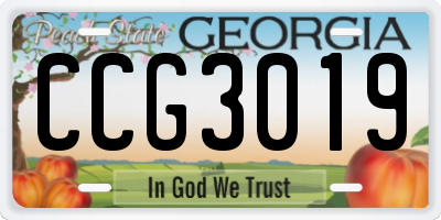 GA license plate CCG3019