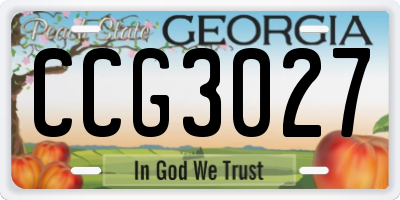 GA license plate CCG3027