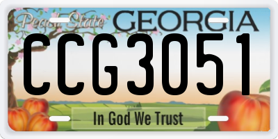 GA license plate CCG3051