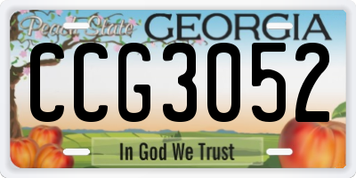 GA license plate CCG3052