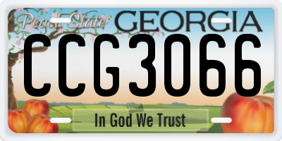 GA license plate CCG3066