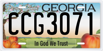 GA license plate CCG3071
