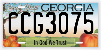 GA license plate CCG3075
