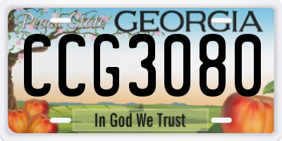 GA license plate CCG3080