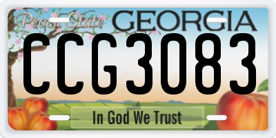 GA license plate CCG3083