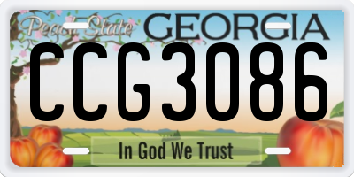 GA license plate CCG3086