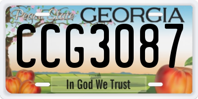 GA license plate CCG3087