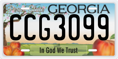 GA license plate CCG3099