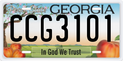GA license plate CCG3101