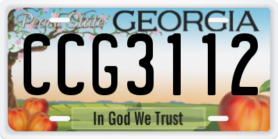 GA license plate CCG3112