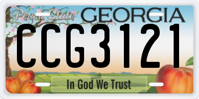 GA license plate CCG3121