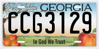 GA license plate CCG3129