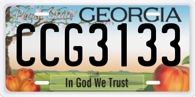GA license plate CCG3133