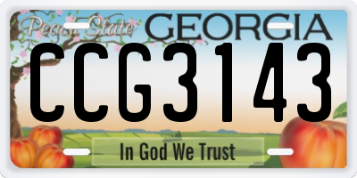 GA license plate CCG3143