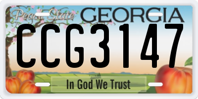 GA license plate CCG3147
