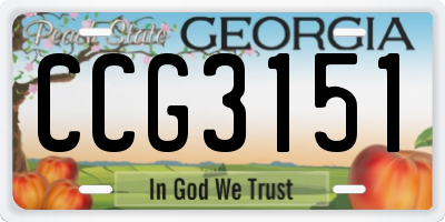GA license plate CCG3151