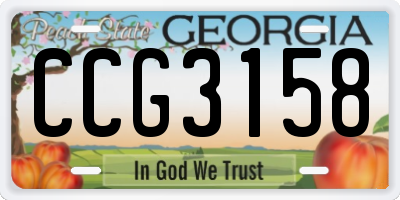 GA license plate CCG3158
