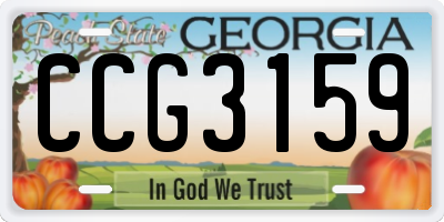 GA license plate CCG3159