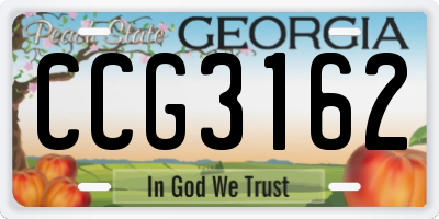 GA license plate CCG3162
