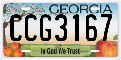 GA license plate CCG3167