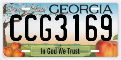 GA license plate CCG3169