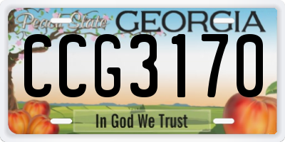 GA license plate CCG3170