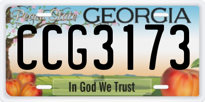 GA license plate CCG3173
