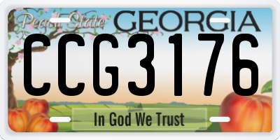 GA license plate CCG3176