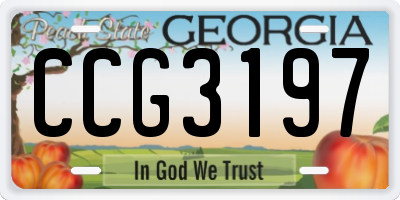 GA license plate CCG3197