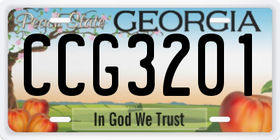 GA license plate CCG3201