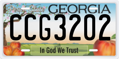 GA license plate CCG3202
