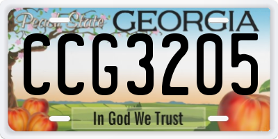 GA license plate CCG3205