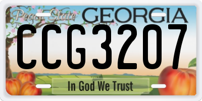 GA license plate CCG3207