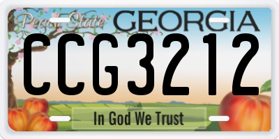 GA license plate CCG3212