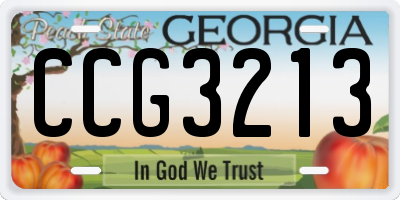 GA license plate CCG3213