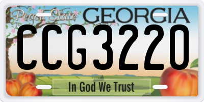 GA license plate CCG3220